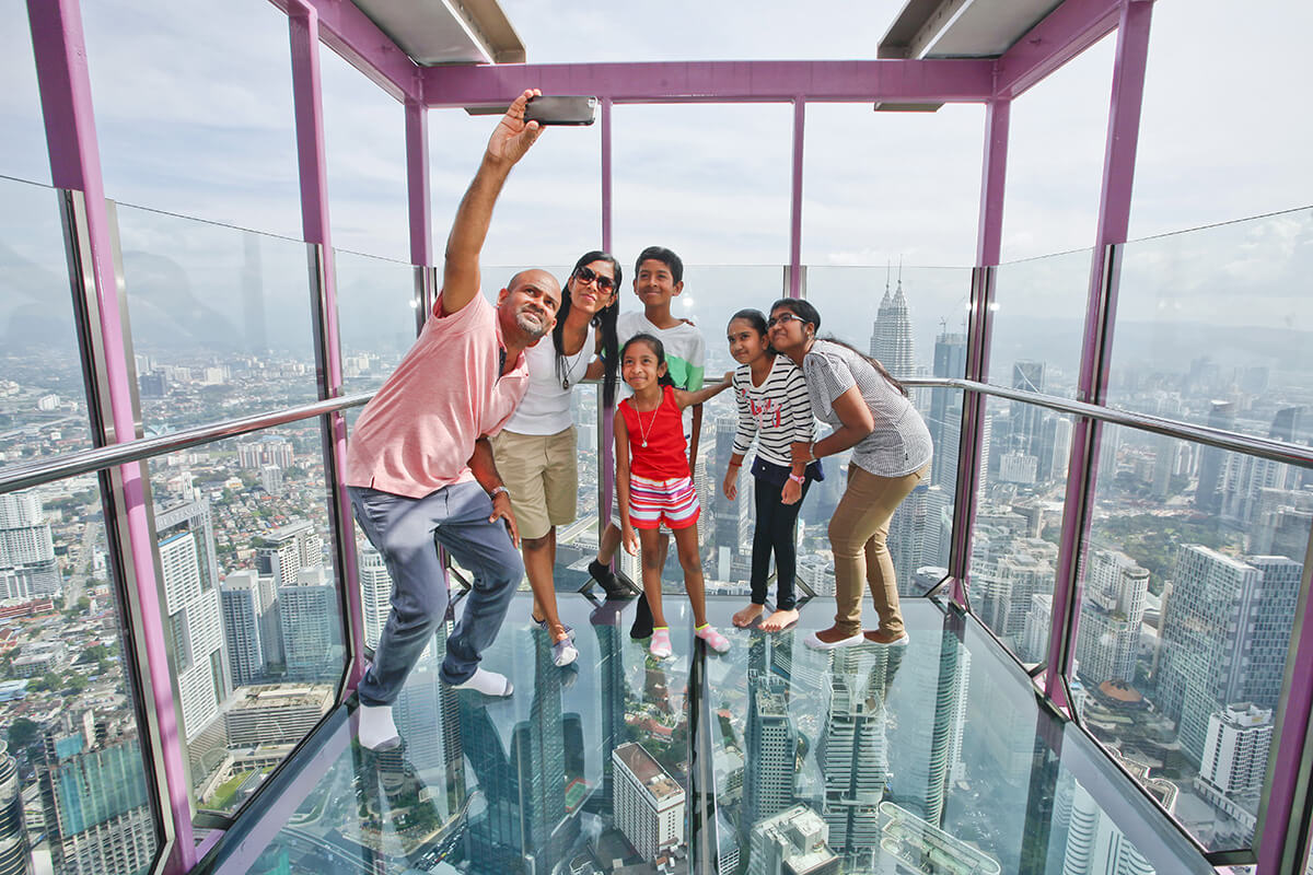 Capture an unobstructed panoramic view of the city from KL Tower Sky Box.
