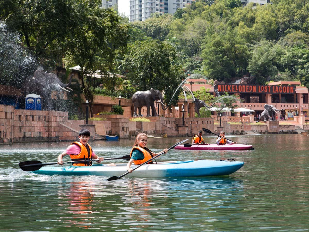 A sunny day is the perfect time to go Kayak on the lake, Sunway Lagoon