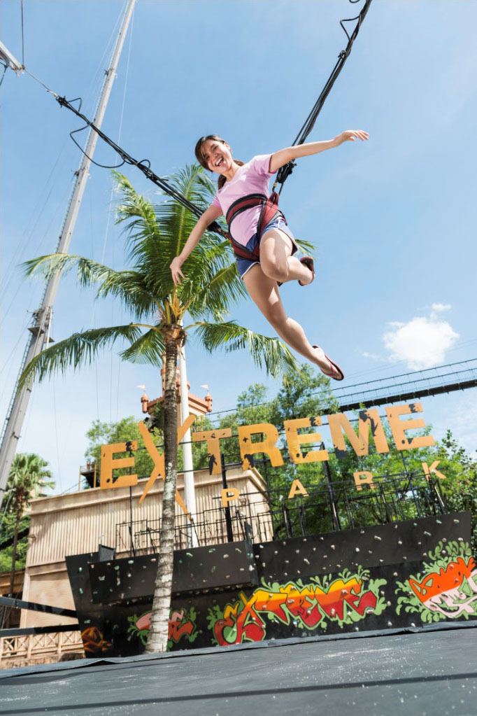 Reach for the sky on a bungee trampoline at our Extreme Park Sunway Lagoon
