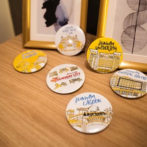 Need that little something to spice up your bag? That little something could be Sunway’s button badge! With 6 designs that feature the staples of Sunway City Kuala Lumpur to choose from, get yours now!