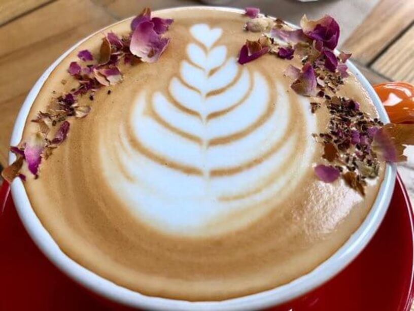 Specially made with real rose on top, this rose latte is a must-have before starting your day at Flower Girl Coffee