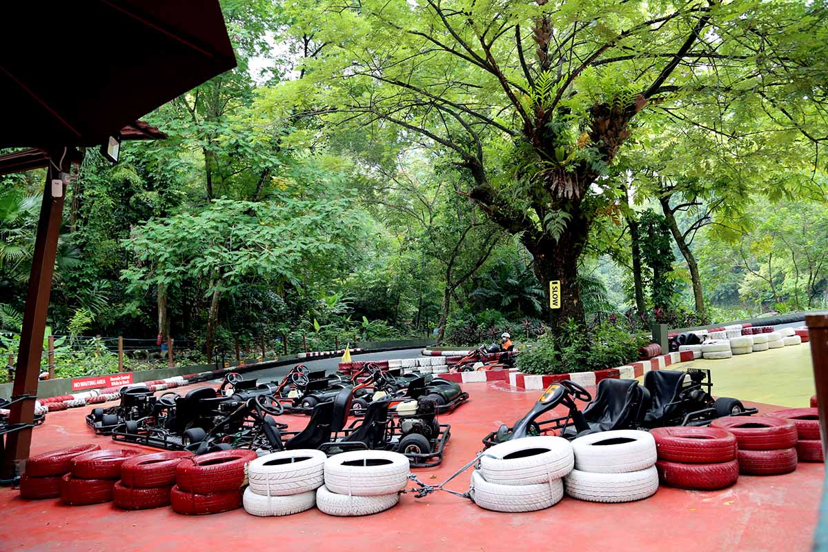 Single seater and double seater go karts are available at Go Kart Sunway Lagoon
