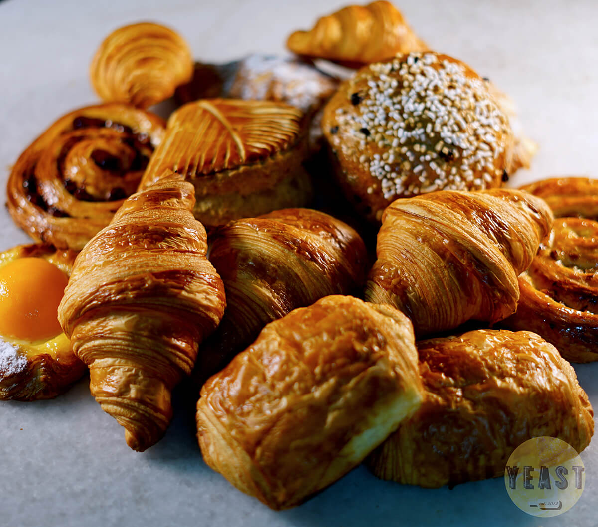 For light bites, Yeast also provides a vast array of pastries such as pain au chocolat (translates to chocolate bread) and croissants that customers can grab to-go.