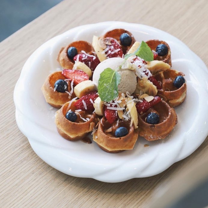 Meet Rebecca, the fruitiest waffle at The Owls Cafe
