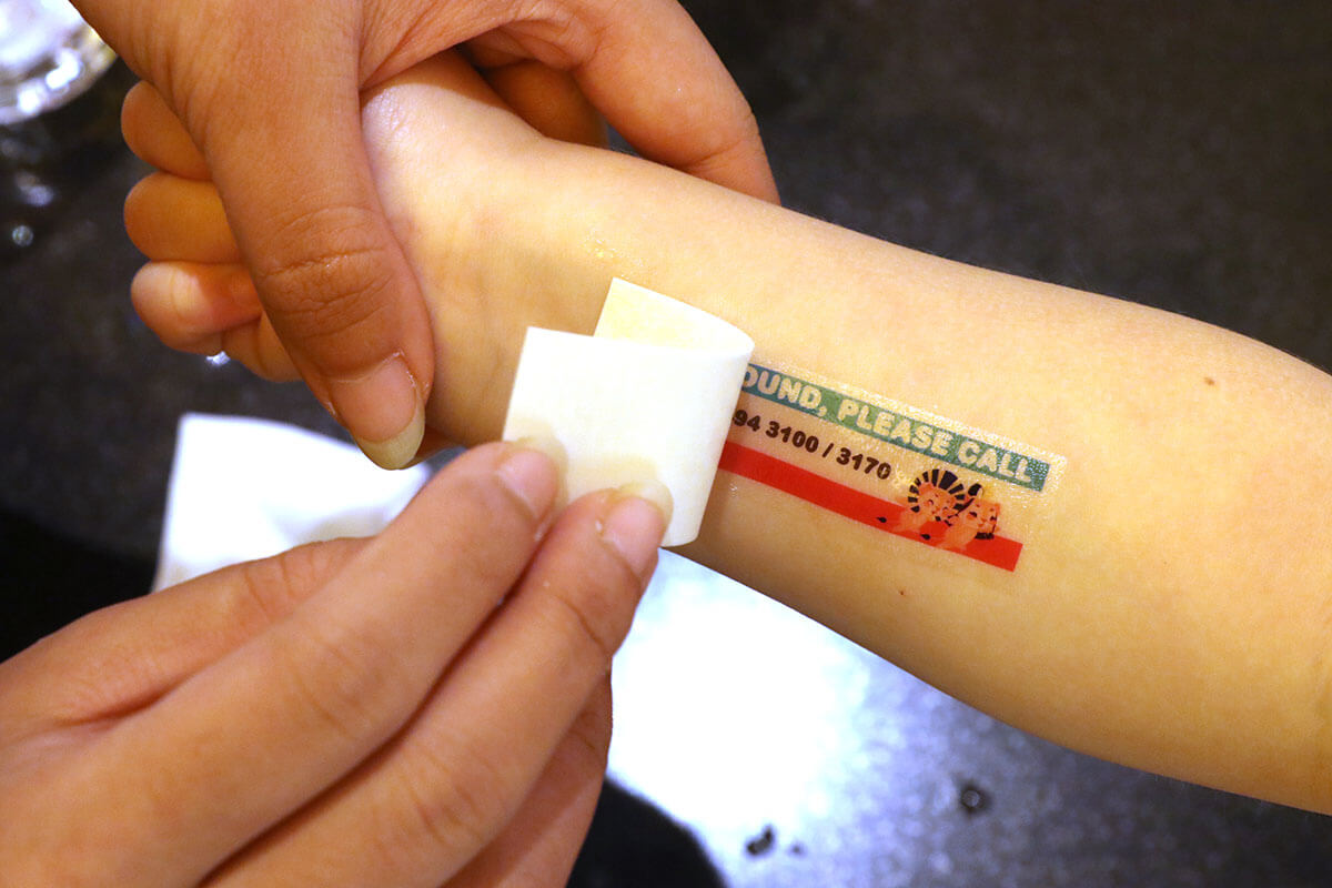 Sunway Pyramid - Temporary tattoos can be customised with parents’ contact numbers and are easily applied with a damp cloth or sponge