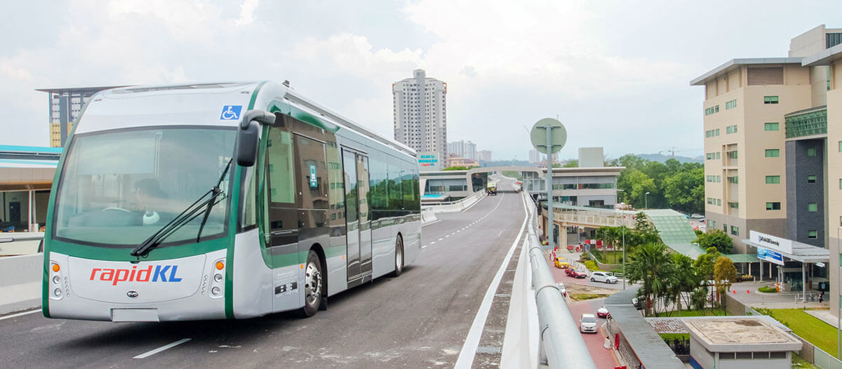 the brt sunway line is linked to seven stations and uses eco-friendly electric buses