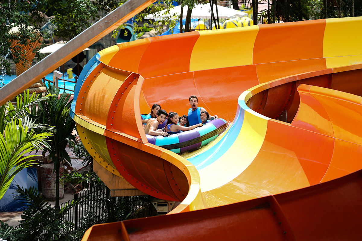 The twists and turns on The Jungle Fury ride, Sunway Lagoon