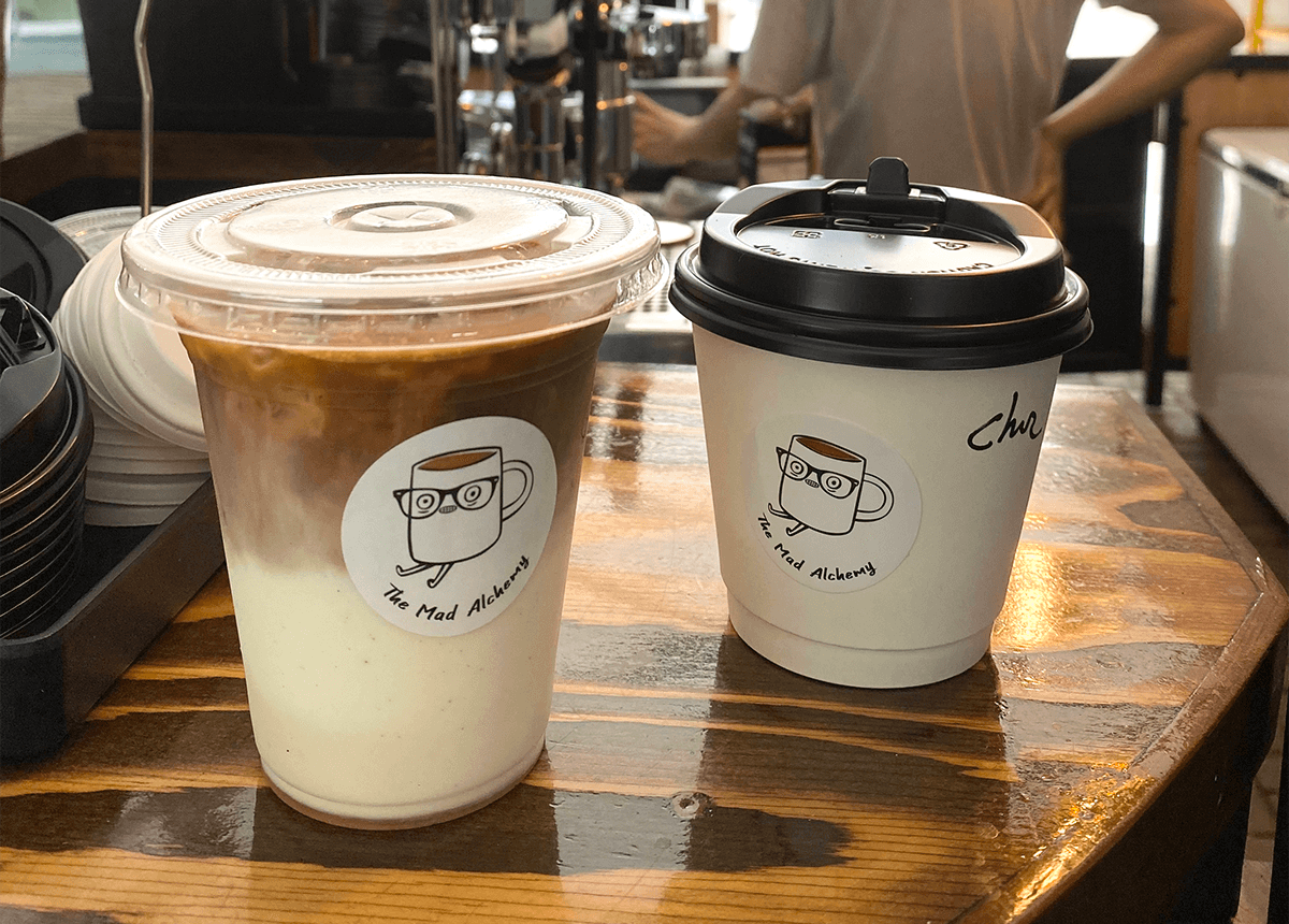 The Mad Alchemy’s Signature Hot Chocolate and Caramel Latte