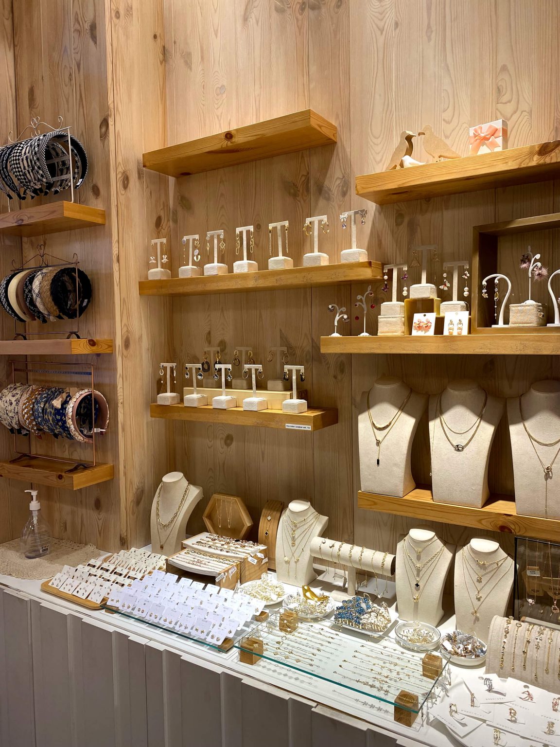 Racks of dainty Korean accessories at Lovely Lil Things.