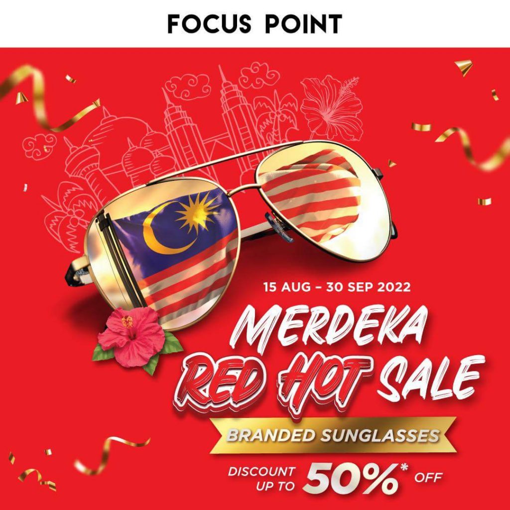 Merdeka Red Hot Sale, branded sunglasses, Focus Point