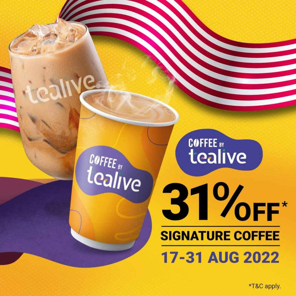 coffee by tealive, 31% off signature coffee