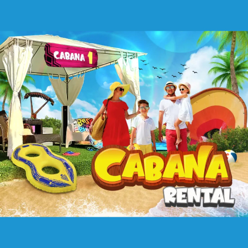 Cabana Rental - It’s always fun to daydream about an upcoming trip that involves the surf and sand. Have a look at our newest edition to our park, our Cabanas! Now you can get your own special place to chill while having the Best Day Ever!