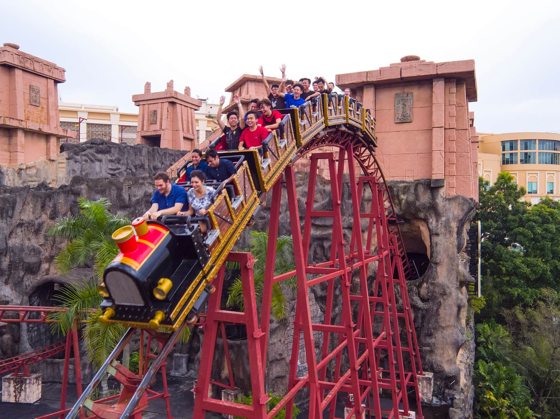 Hop on the heart-pumping Lost City of Gold Scream Coaster – if you dare! Sunway Lagoon Theme Park