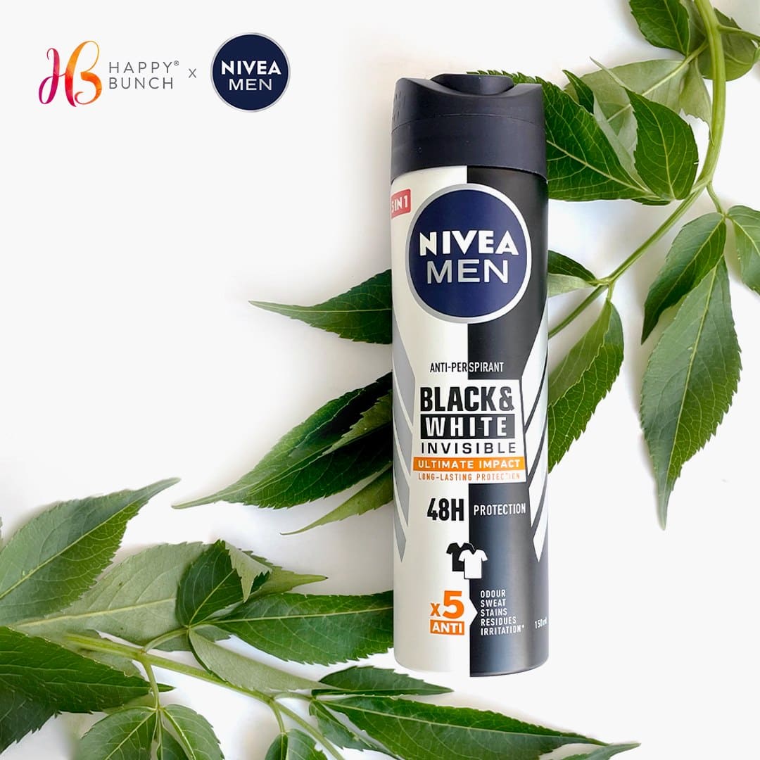Nivea Men Black & White Ultimate Impact Deodorant, a reliable 48-hour antiperspirant that provides all-day freshness.